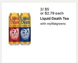 Walgreens Liquid Death Tea offer