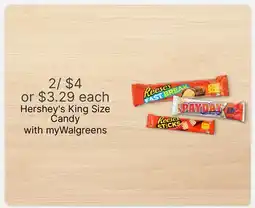 Walgreens Hershey's King Size Candy offer