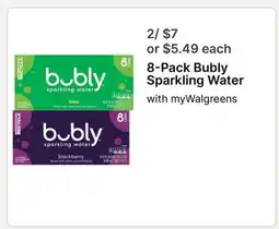 Walgreens 8-Pack Bubly Sparkling Water offer