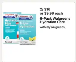 Walgreens 6-Pack Walgreens Hydration Care offer