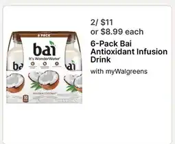Walgreens 6-Pack Bai Antioxidant Infusion Drink offer