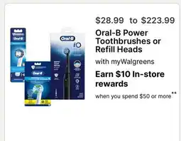 Walgreens Oral-B Power Toothbrushes or Refill Heads offer