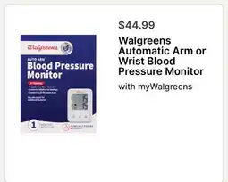 Walgreens Walgreens Automatic Arm or Wrist Blood Pressure Monitor offer