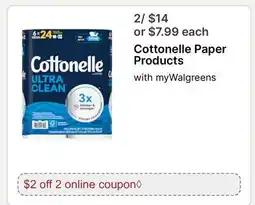 Walgreens Cottonelle Paper Products offer