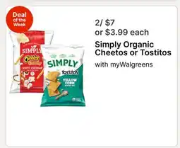 Walgreens Simply Organic Cheetos or Tostitos offer