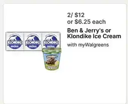 Walgreens Ben & Jerry's or Klondike Ice Cream offer