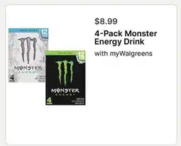 Walgreens 4-Pack Monster Energy Drink offer