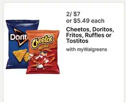 Walgreens Cheetos, Doritos, Fritos, Ruffles or Tostitos offer