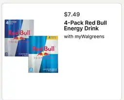 Walgreens 4-Pack Red Bull Energy Drink offer