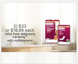 Walgreens Value Pack Walgreens Certainty offer
