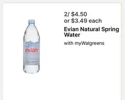 Walgreens Evian Natural Spring Water offer