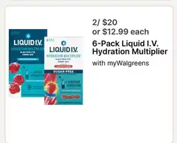 Walgreens 6-Pack Liquid I.V. Hydration Multiplier offer