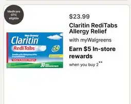 Walgreens Claritin RediTabs Allergy Relief offer