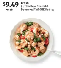 Aldi Fresh Jumbo Raw Peeled & Deveined Tail-Off Shrimp offer