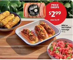 Aldi Mild or Hot Italian Sausage offer