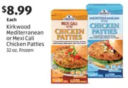 Aldi Kirkwood Mediterranean or Mexi Cali Chicken Patties offer