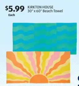 Aldi KIRKTON HOUSE 30 x 60 Beach Towel offer