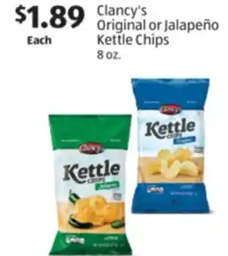 Aldi Clancy's Original or Jalapeño Kettle Chips offer