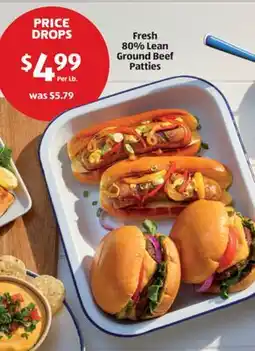Aldi Fresh 80% Lean Ground Beef Patties offer