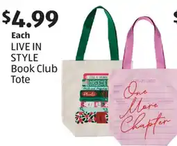 Aldi LIVE IN STYLE Book Club Tote offer