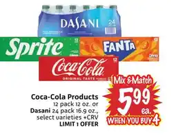 Foodmaxx Coca-Cola Products 12 pack 12 oz. or Dasani 24 pack 16.9 oz offer
