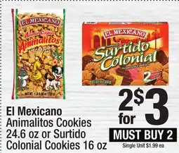 Super King Markets El Mexicano Animalitos Cookies 24.6 oz or Surtido Colonial Cookies 16 oz offer