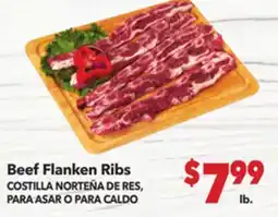 Vallarta Supermarkets Beef Flanken Ribs / COSTILLA NORTEÑA DE RES, PARA ASAR O PARA CALDO offer