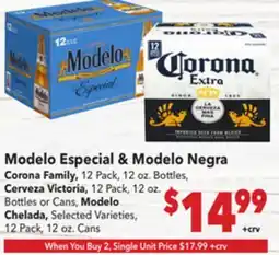 Vallarta Supermarkets Modelo Especial & Modelo Negra offer
