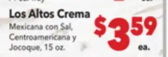Vallarta Supermarkets Los Altos Crema offer