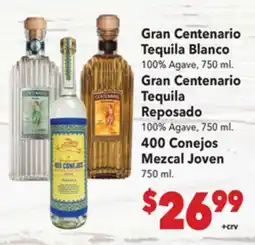 Vallarta Supermarkets Gran Centenario Tequila Blanco offer