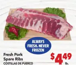 Vallarta Supermarkets Fresh Pork Spare Ribs / COSTILLAS DE PUERCO offer