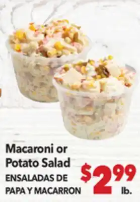 Vallarta Supermarkets Macaroni or Potato Salad / ENSALADAS DE PAPA Y MACARRON offer