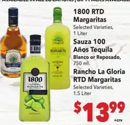 Vallarta Supermarkets 1800 RTD Margaritas offer