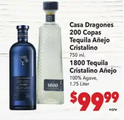 Vallarta Supermarkets Casa Dragones 200 Copas Tequila Añejo Cristalino offer