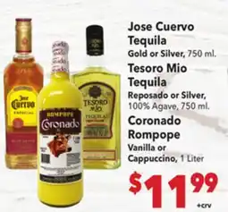 Vallarta Supermarkets Jose Cuervo Tequila offer