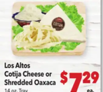 Vallarta Supermarkets Los Altos Cotija Cheese or Shredded Oaxaca offer