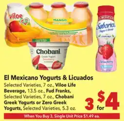 Vallarta Supermarkets El Mexicano Yogurts & Licuados offer