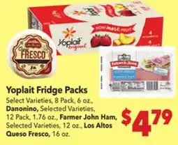 Vallarta Supermarkets Yoplait Fridge Packs offer
