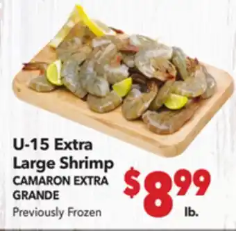 Vallarta Supermarkets U-15 Extra Large Shrimp / CAMARON EXTRA GRANDE offer