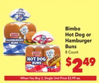 Vallarta Supermarkets Bimbo Hot Dog or Hamburger Buns offer