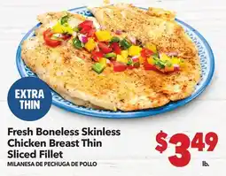 Vallarta Supermarkets Fresh Boneless Skinless Chicken Breast Thin Sliced Fillet / MILANESA DE PECHUGA DE POLLO offer