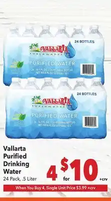 Vallarta Supermarkets Vallarta Purified Drinking Water offer