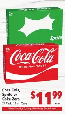 Vallarta Supermarkets Coca Cola, Sprite or Coke Zero offer