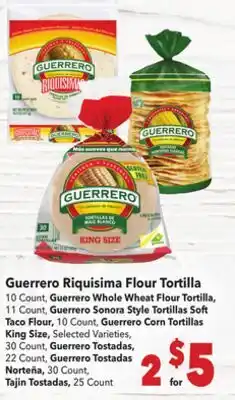 Vallarta Supermarkets Guerrero Riquísima Flour Tortilla offer