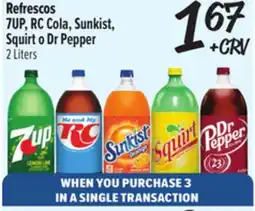 El Super Fresh Refrescos 7UP, RC Cola, Sunkist, Squirt o Dr Pepper offer