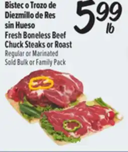 El Super Fresh Bistec o Trozo de Diezmillo de Res sin Hueso | Fresh Boneless Beef Chuck Steaks or Roast offer