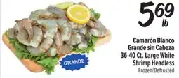 El Super Fresh Camarón Blanco Grande sin Cabeza 36-40Ct. | Large White Shrimp Headless offer