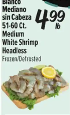 El Super Fresh Camaron Blanco Mediano 51-60 Ct. | Medium White Shrimp Headless offer