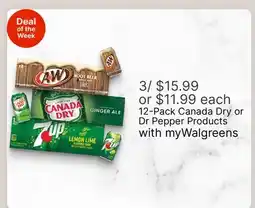 Walgreens 12-Pack Canada Dry or Dr Pepper Products offer