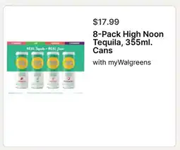 Walgreens 8-Pack High Noon Tequila, 355ml. Cans offer